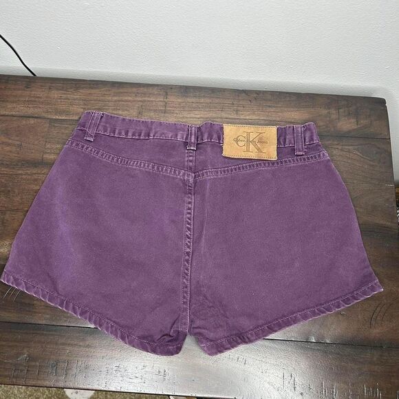 Vintage 90s 1990s Calvin Klein purple high waisted high rise shorts size 5 - Picture 2 of 6